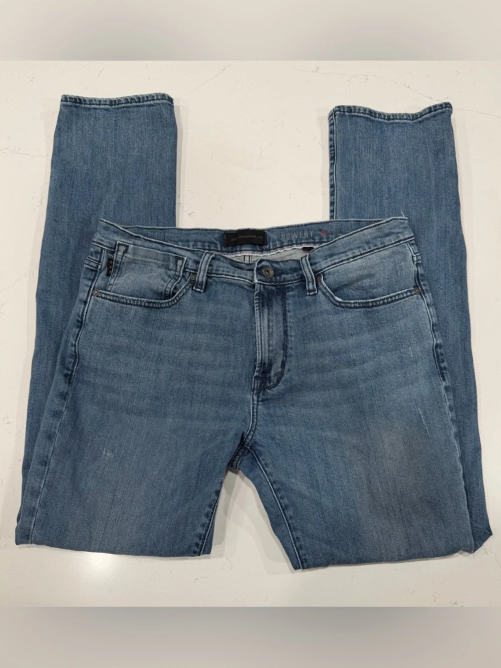 John Varvatos Men’s Bowery Slim Straight Fit Blue Jeans 34x32